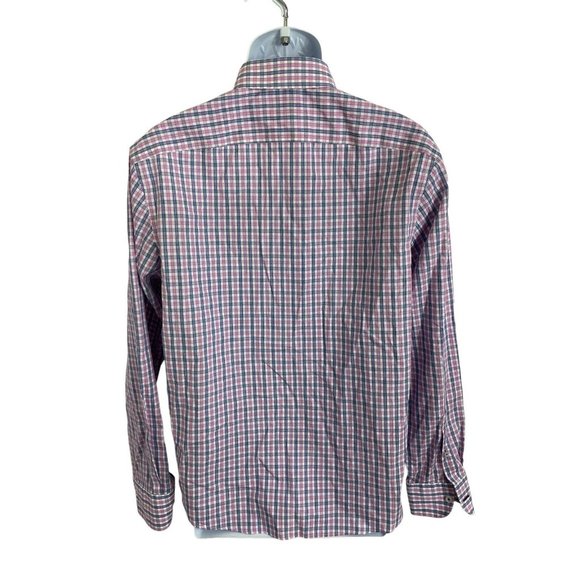 UNTUCKit Men’s Button Up Shirt Sz M Blue Red Plaid Long-Sleeve Wrinkle Free - Picture 5 of 6